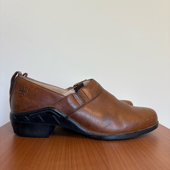 Ariat Brown Leather Western Paddock Clogs size 7 - Picture 3 of 9